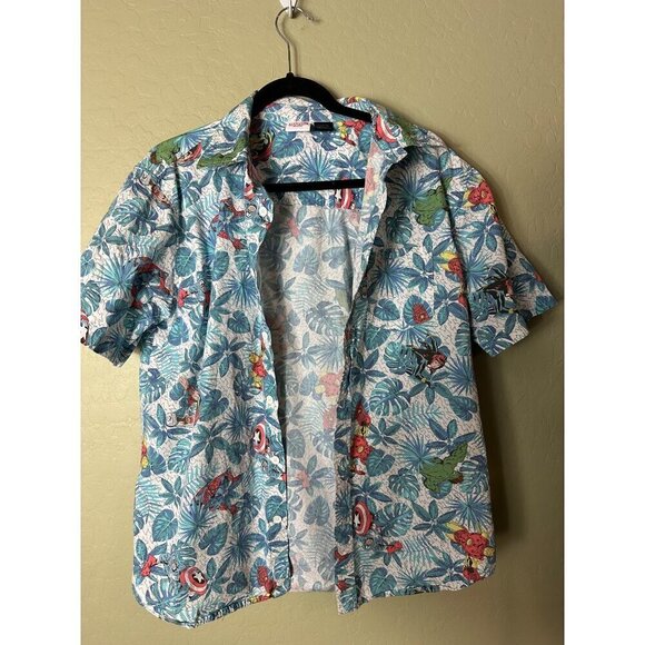 Marvel Spiderman Button Shirt Short Sleeve Size Medium - Picture 1 of 4